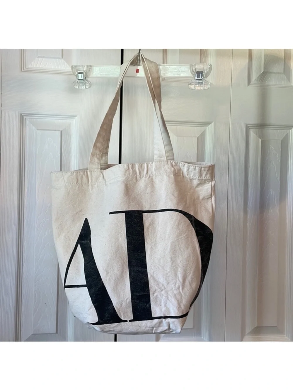 Architectural Digest Cream Canvas Tote Bag